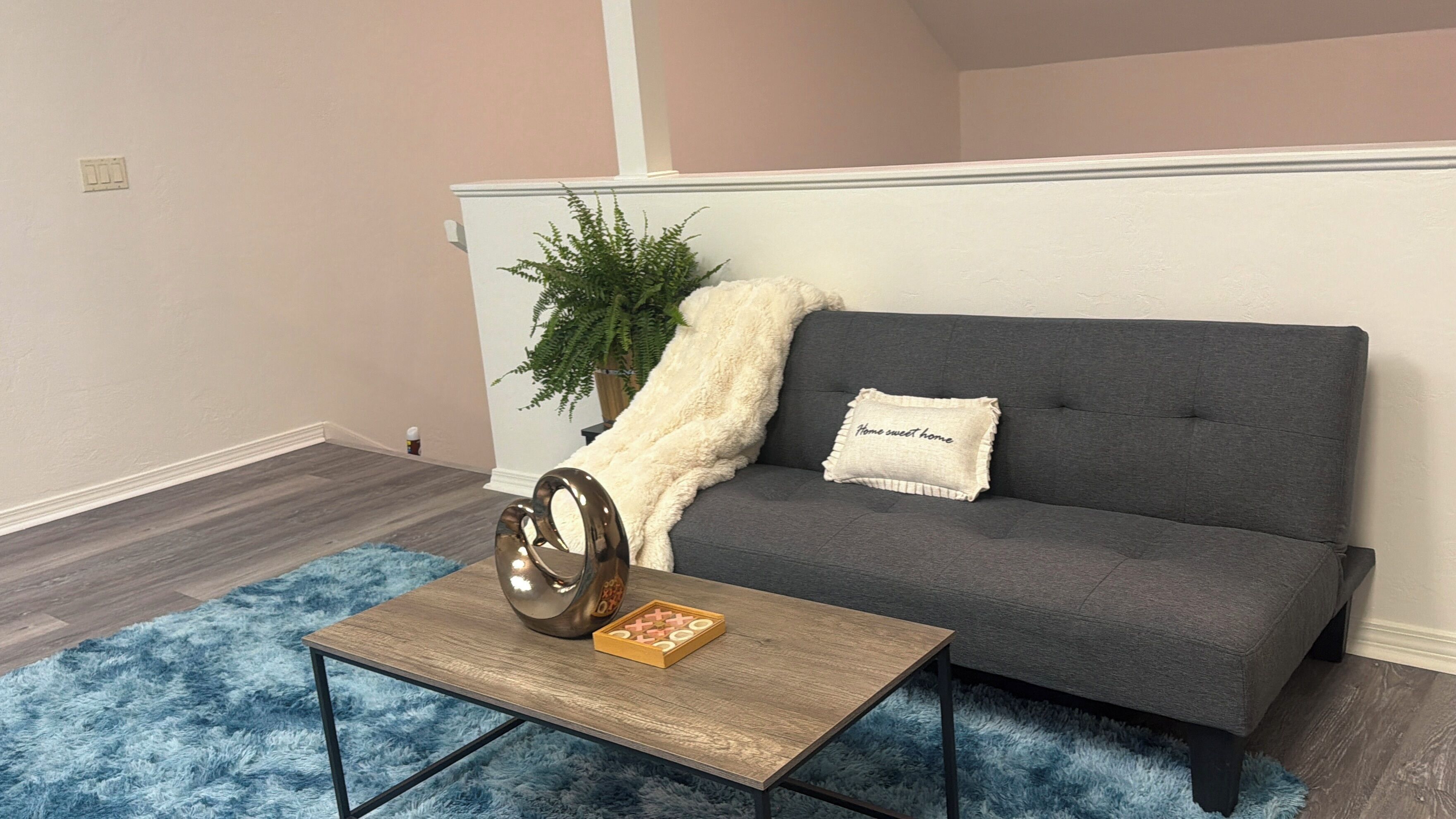 Fireplace, books, music library, stereo
