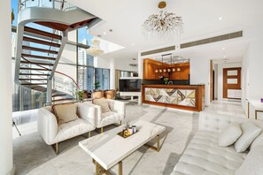 Living area - 2BR Duplex DIFC Museum of the Future (Dubai)