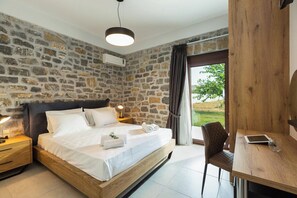 3 bedrooms, in-room safe, desk, iron/ironing board - Private Pool Villa for Families • Near Preveli & Plakias Beaches • South Crete (Rethymno)