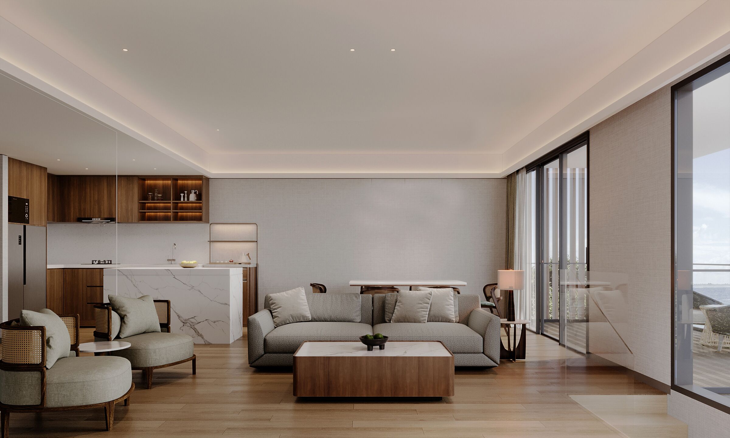 Luxury Villa, 3 Bedrooms | Living area | 55-inch LED TV with digital channels