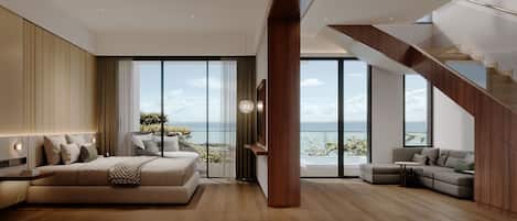 Ropa de cama de alta calidad y caja de seguridad en la habitación