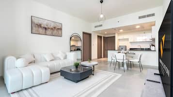 Appartement, balcon, vue ville | Coin séjour