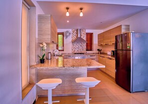 Villa, Balcony, Pool View | Private kitchen - Aquasol Pool Villa Goa by VOYE HOMES (Vagator)