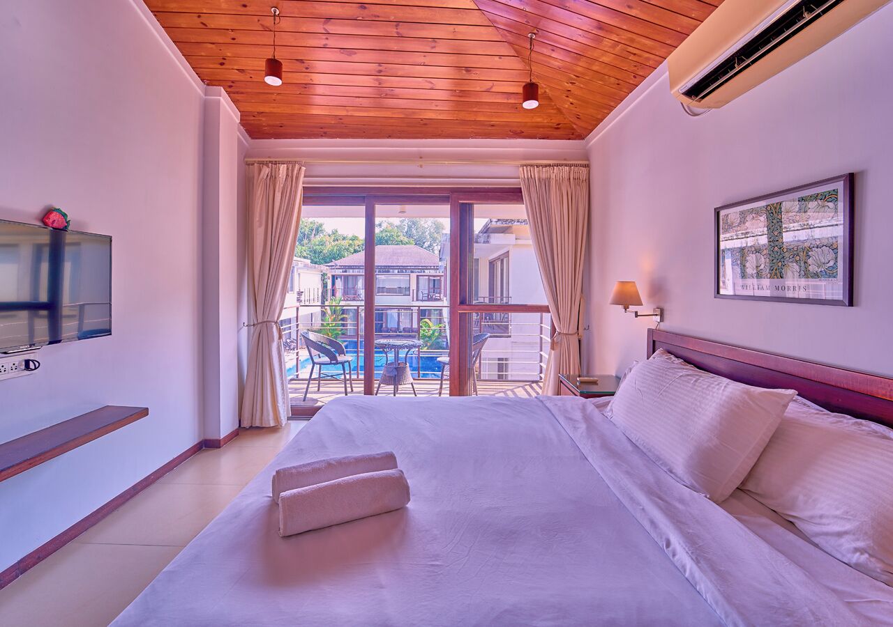 Villa, Balcony, Pool View | Laptop workspace, iron/ironing board, free WiFi