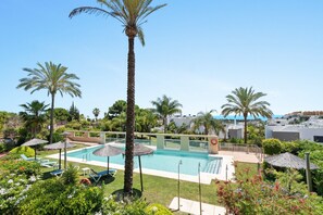 Outdoor pool - Luxe 2BR Penthouse | 55m² rooftop – Sea/Pool Views (Estepona)