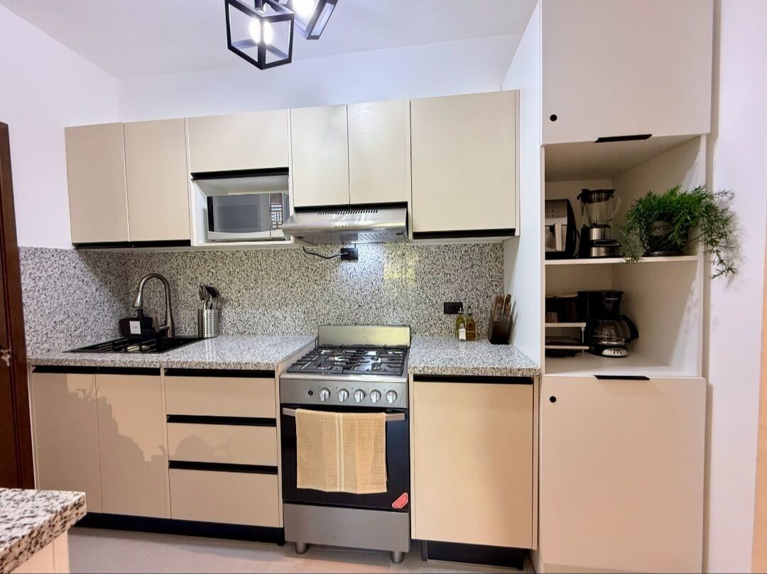 Fridge, microwave, coffee/tea maker, toaster