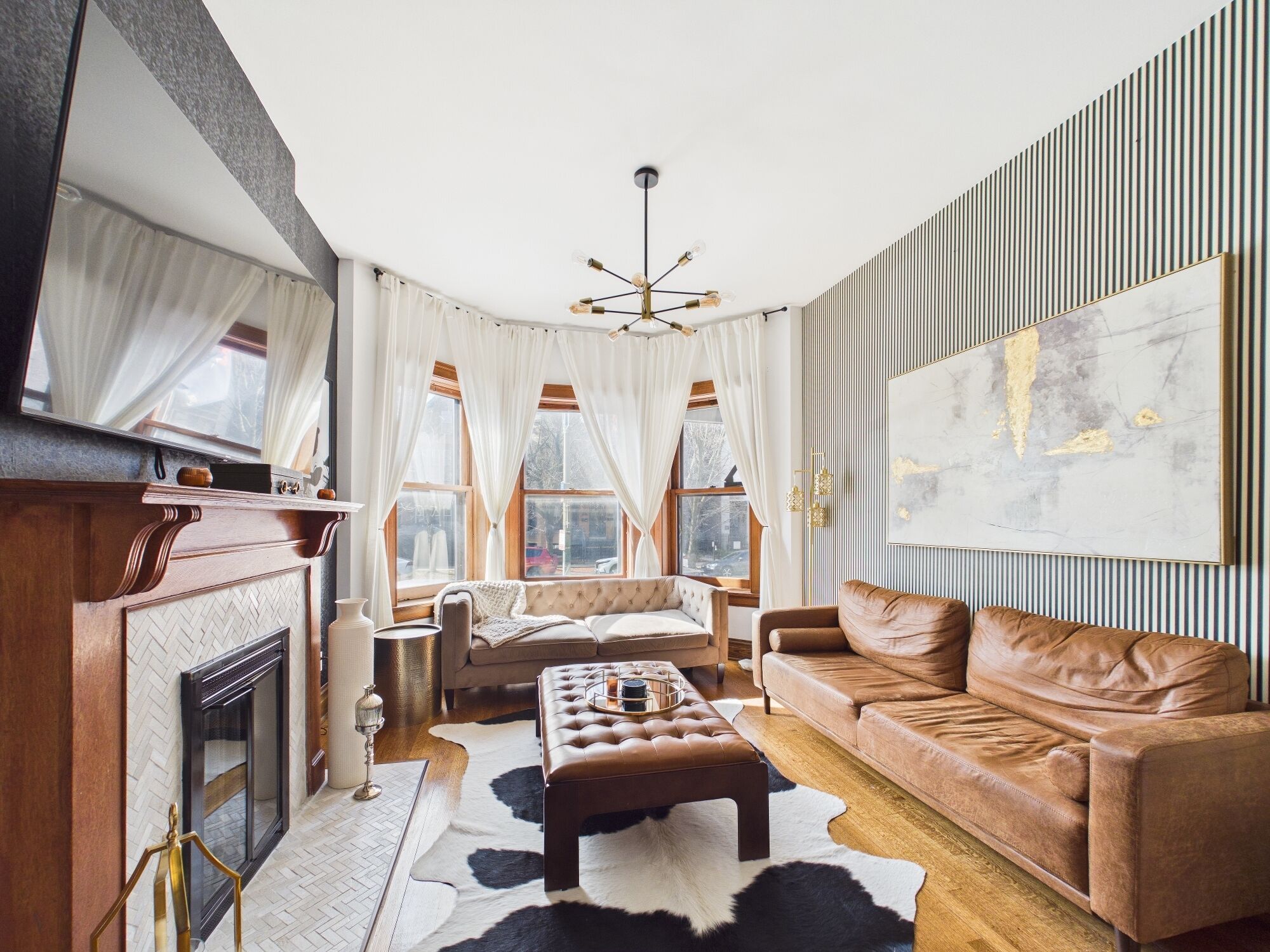 TV, fireplace, offices