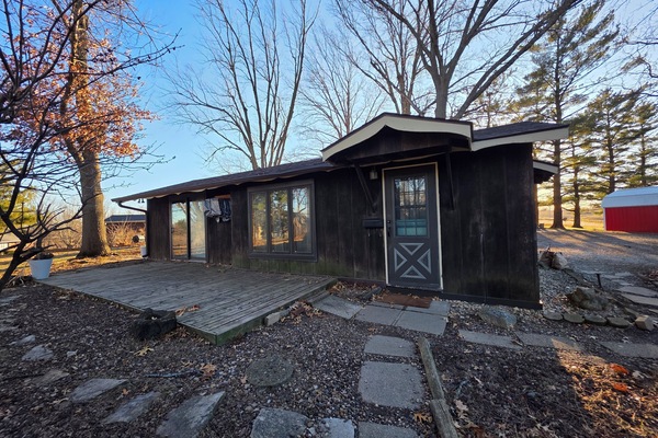 The Casita is nestled among the trees on the edge of town