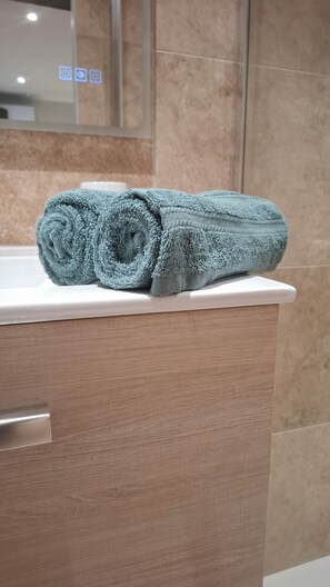 Shower, towels, soap, toilet paper - Charming workshop with jacuzzi near St-Emilion (Branne)