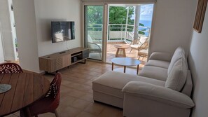 Living area - Ocean view appartement up to one of the most beautiful beach of the island (Le Gosier)