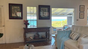 Living area - Sapphire Shores -Serene Ocean-View 1 BDR Retreat walkable to Dickenson Bay (Dickenson Bay Beach)