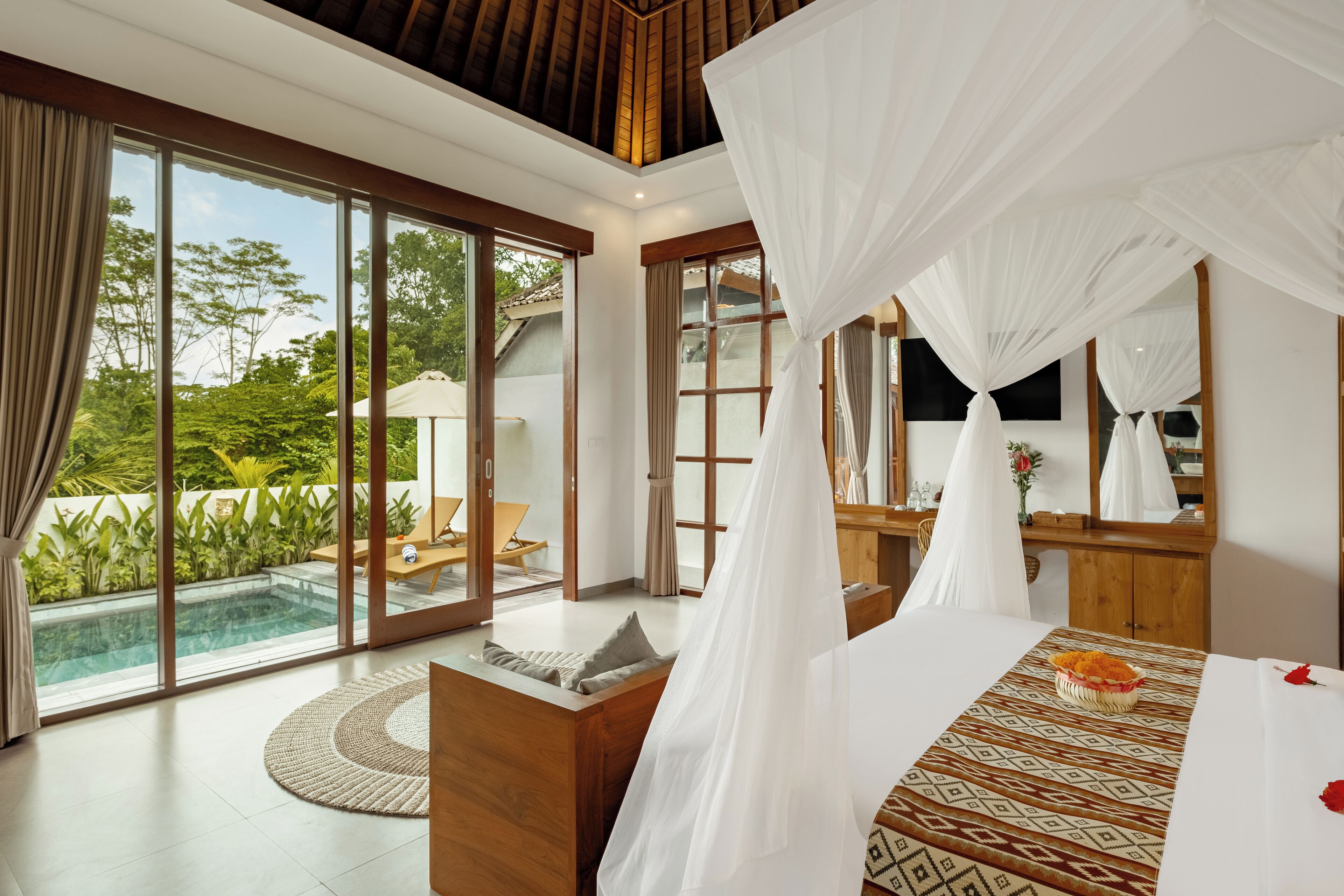 Honeymoon Villa, Private Pool | Minibar, in-room safe, desk, laptop workspace