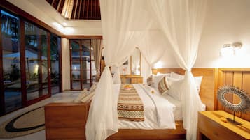 Romantic Villa, Private Pool | Minibar, in-room safe, desk, laptop workspace