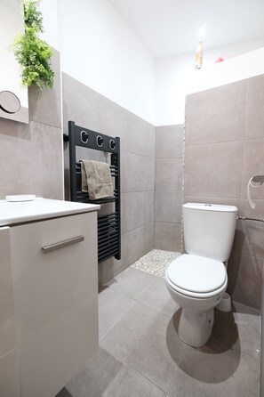 Douche, sèche-cheveux, papier toilette