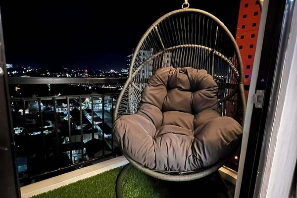 Enjoy peaceful skyline views from the comfort of our balcony