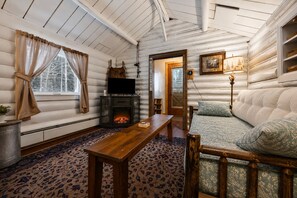 TV, books - Waterfront Maine Cabin w/ Deck, Fire Pit & Trails (Errol)