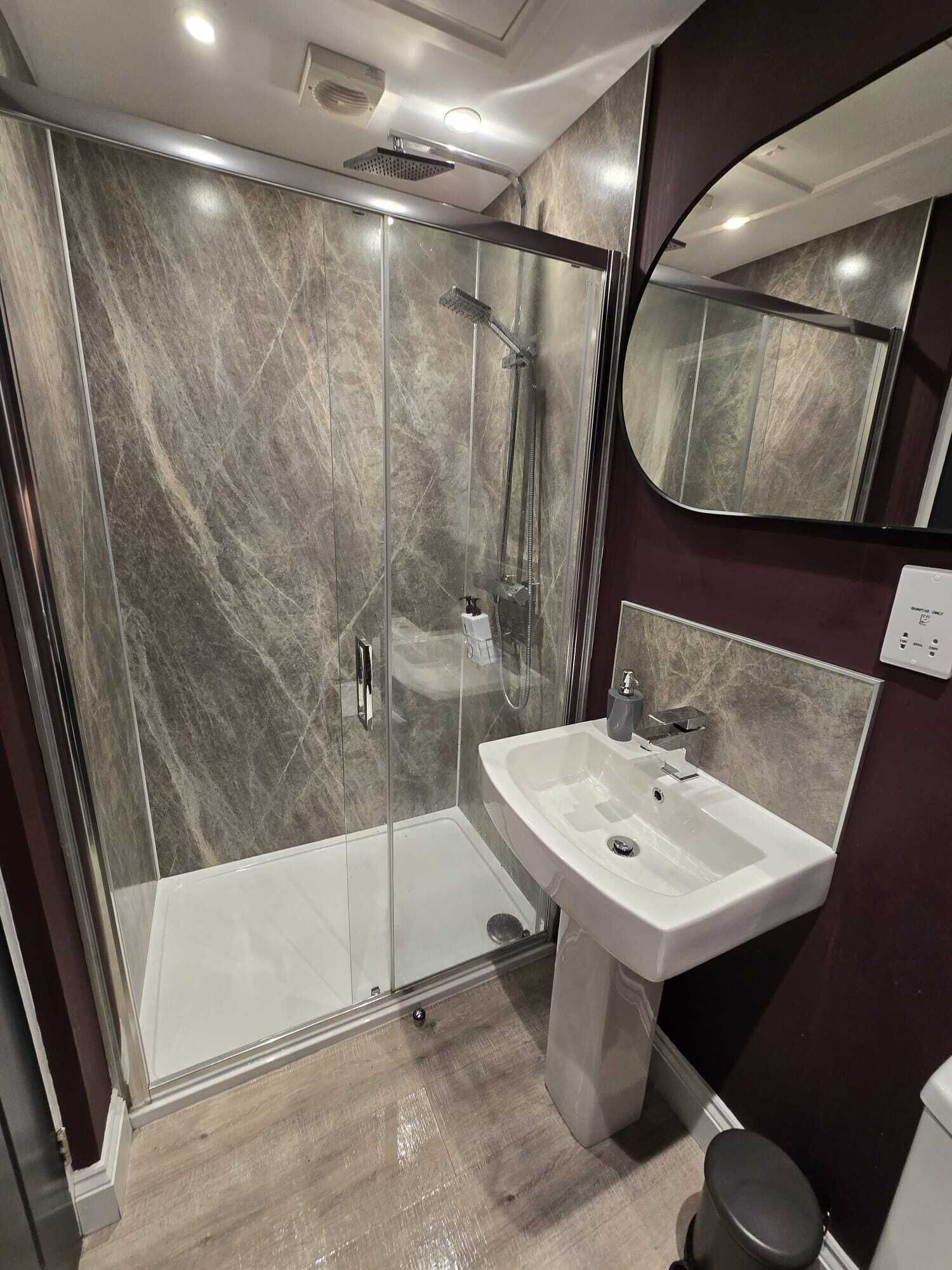 Shower, hair dryer