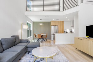 Living area - Modern 2BR Retreat — Near Domain & Q2 Stadium (Austin)