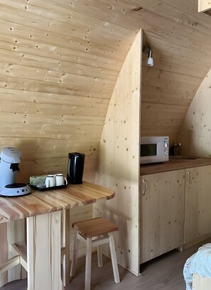 Interior - Woodland Cabin with Private Terrace, Garden & Wi-Fi (Villeneuve)