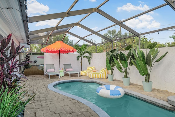 Outdoor pool - Art Deco Den - Charming 3 bedroom home with pool in Tampa (Tampa)
