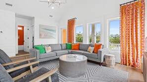 TV, offices - 5BR Oak Island Retreat w/ Private Pool & Decks (Oak Island)