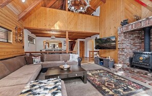 Smart TV, fireplace, foosball, table tennis