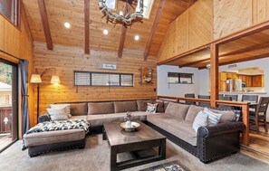 Smart TV, fireplace, foosball, table tennis