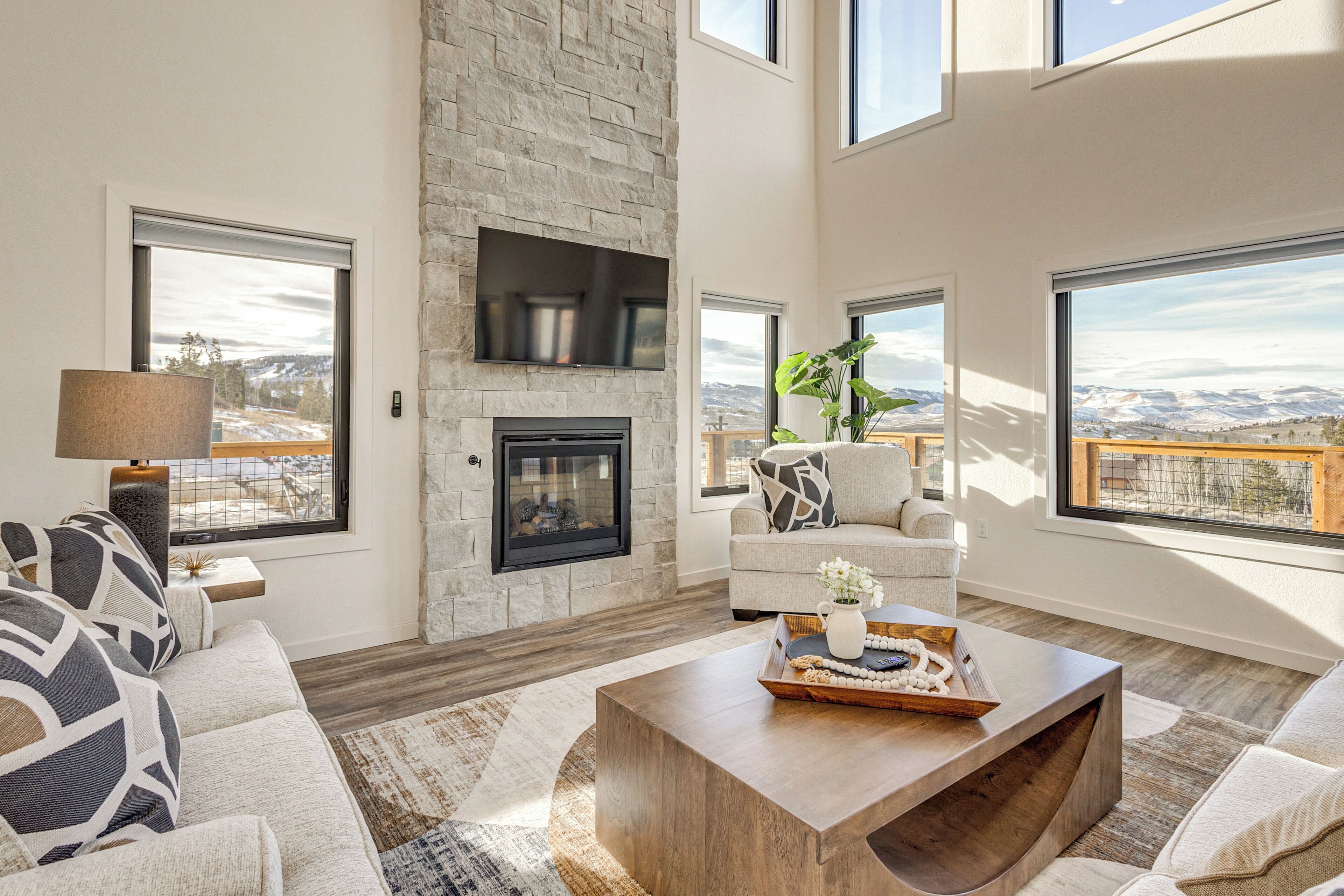 Télévision, cheminée, livres