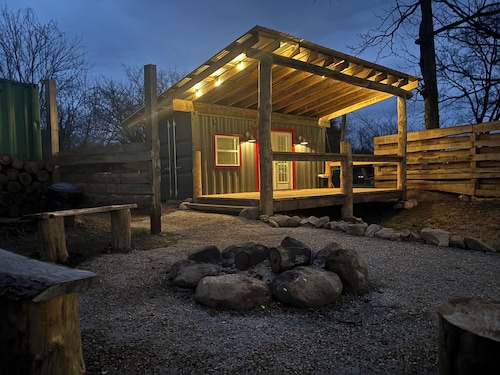 This unique tiny home has its own private pickleball court!