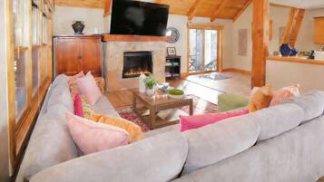 Smart TV, fireplace, video games, computer monitors