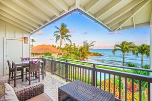 Outdoor dining - Oceanfront Luxury at Lanikai 132 | Central A/C & King Suites (Kapaa)