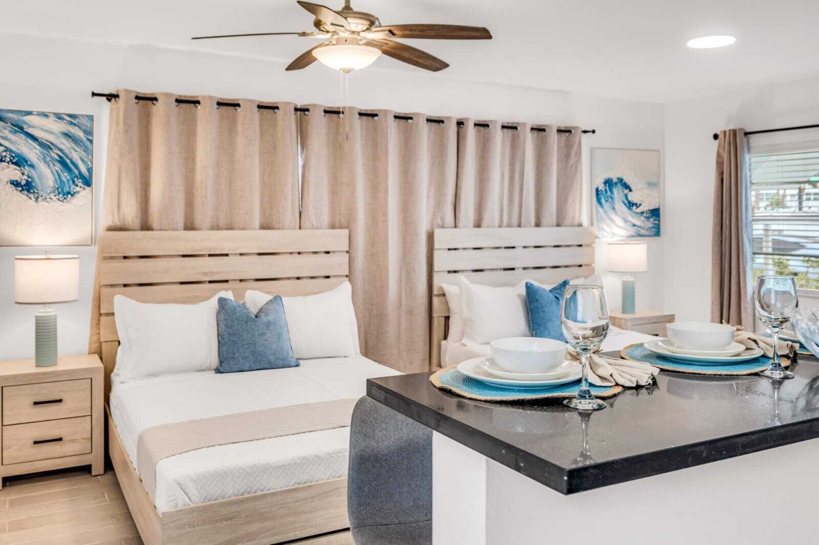 1 غرفة نوم ومكواة/لوح كي وواي فاي مجانًا وملاءات أسرّة