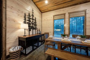 Dining - NEW! Lux Cabin | 4 King Suites + Bunk Loft, Heated Pool, Huge Playground (Broken Bow)