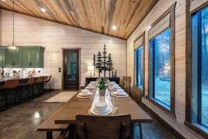 Dining - NEW! Lux Cabin | 4 King Suites + Bunk Loft, Heated Pool, Huge Playground (Broken Bow)