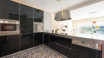 Microwave, oven, stovetop, dishwasher