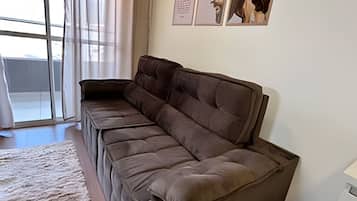 Basic Apartment | Living area | 50-inch LED TV with digital channels, Netflix, streaming services