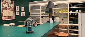 Unique fun 2-bedroom apt with large great room kitchen combo and cool AC