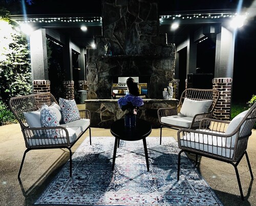 Get Cozy in Crockett with a Relaxing Stay in a 4 Person RV- Outdoor Fireplace