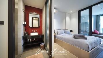 1 bedroom, desk, soundproofing, iron/ironing board