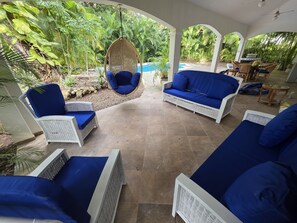 Terrace/patio - 3-bedroom villa in beautiful Sosúa with cool AC breeze (Sosúa)