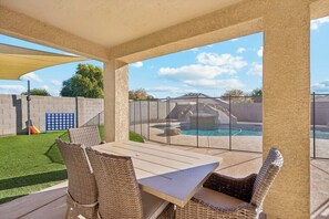 Outdoor dining - Private Mesa Retreat w Pool Near Eastmark & Sports (Mesa)