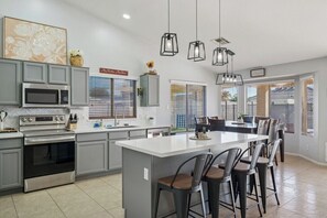 Fridge, microwave, oven, stovetop - Private Mesa Retreat w Pool Near Eastmark & Sports (Mesa)