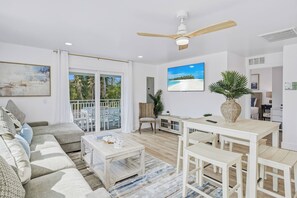 TV - Lazy Lizard Beach Retreat | Pool, Putting Green, Walk to Beach, Boat Ramp Across the Street (Indian Rocks Beach)
