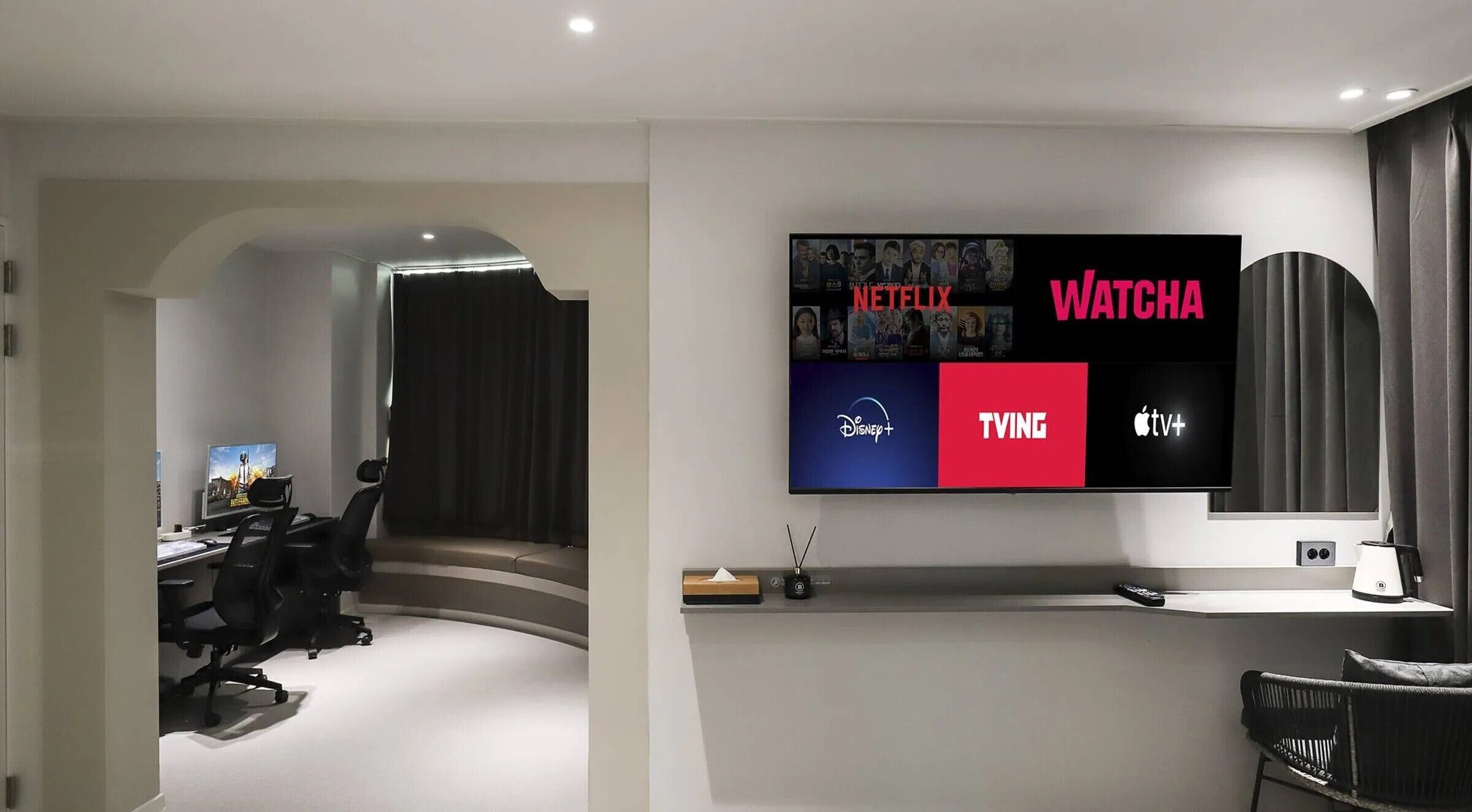 Brown Suite | Down comforters, desk, laptop workspace, free WiFi