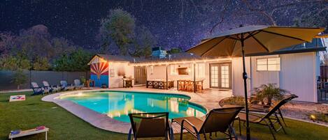 Outdoor pool, a heated pool