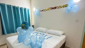 Blackout drapes, iron/ironing board, free WiFi