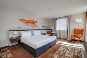 In-room safe, desk, laptop workspace, blackout curtains