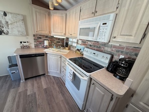 Microwave, oven, stovetop, dishwasher