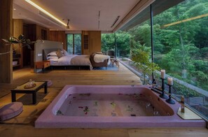 Suite Senior, vista cortile | Vasca da bagno a immersione totale