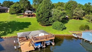 Exterior - NEW! Main lake Family-Friendly retreat with private dock, game room, & fire pit! (Littleton)
